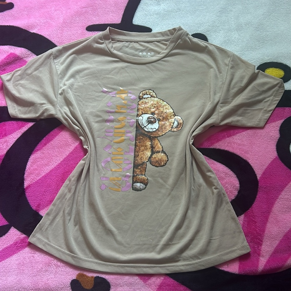 Khaki Bear Graphic T-Shirt